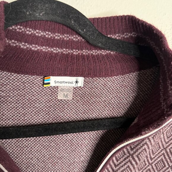 Smartwool Women's Purple Dacono Merino Wool 1/2 Zip Sweater -Size M Medium - Picture 4 of 6